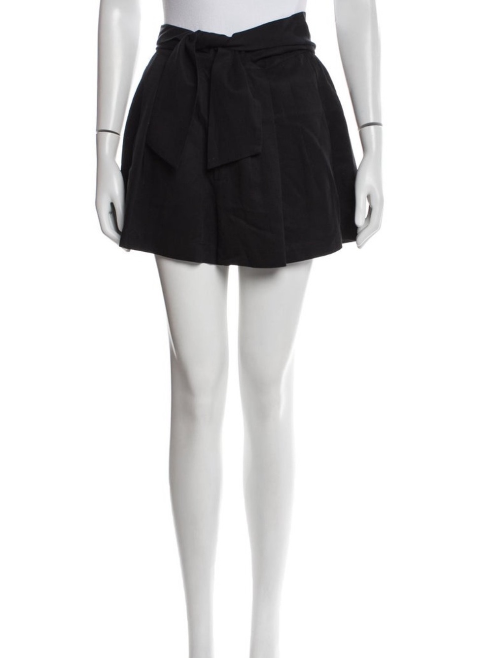 Ulla Johnson Black High-Waist Tie Shorts